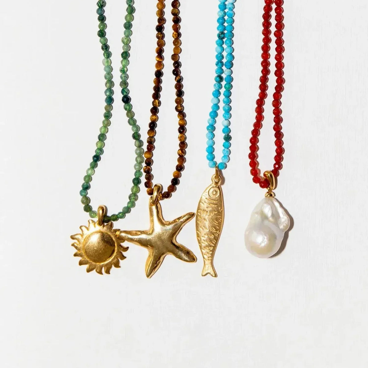 Stylish European And American Stainless Steel Ocean Shell Beaded Necklace