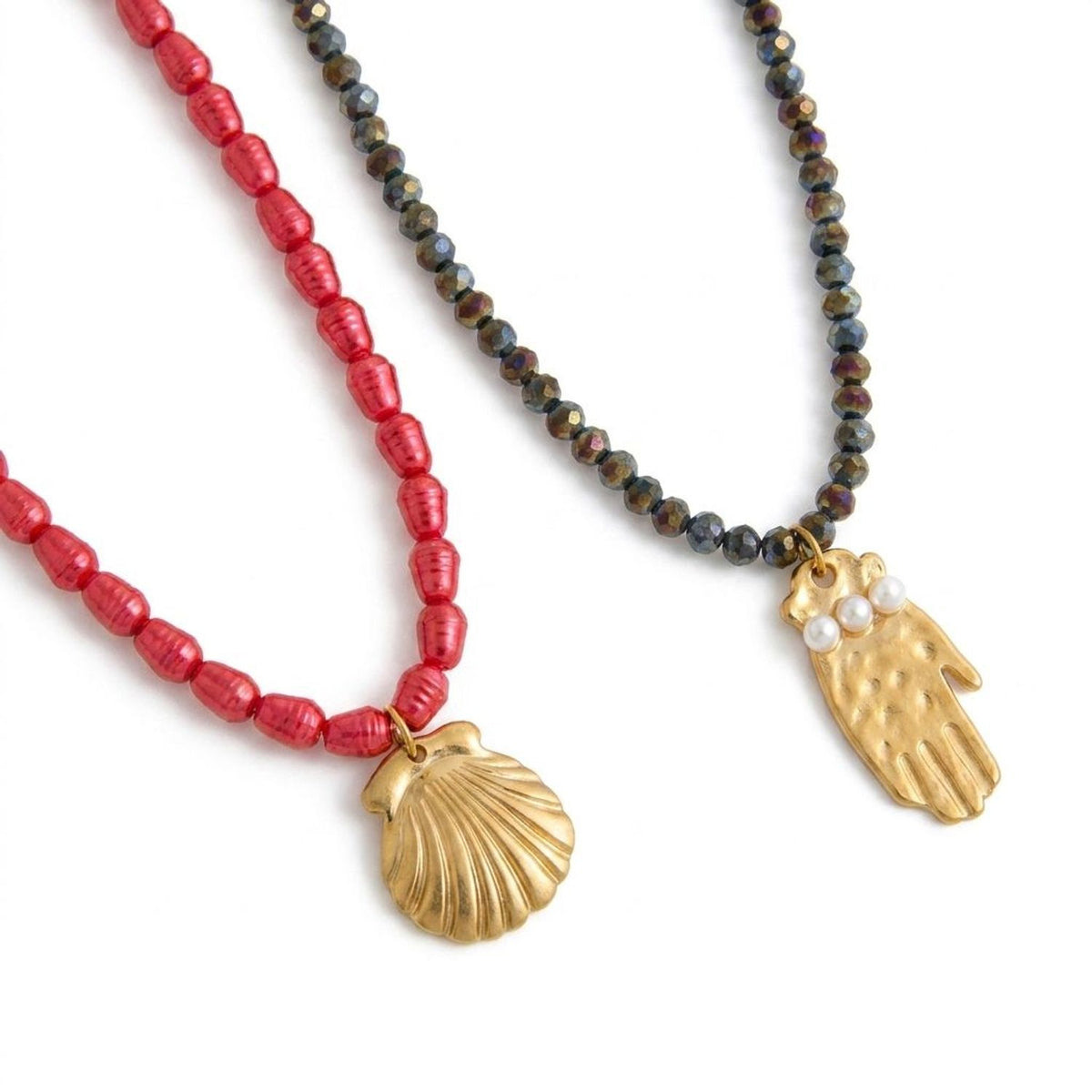 Stylish European And American Stainless Steel Ocean Shell Beaded Necklace