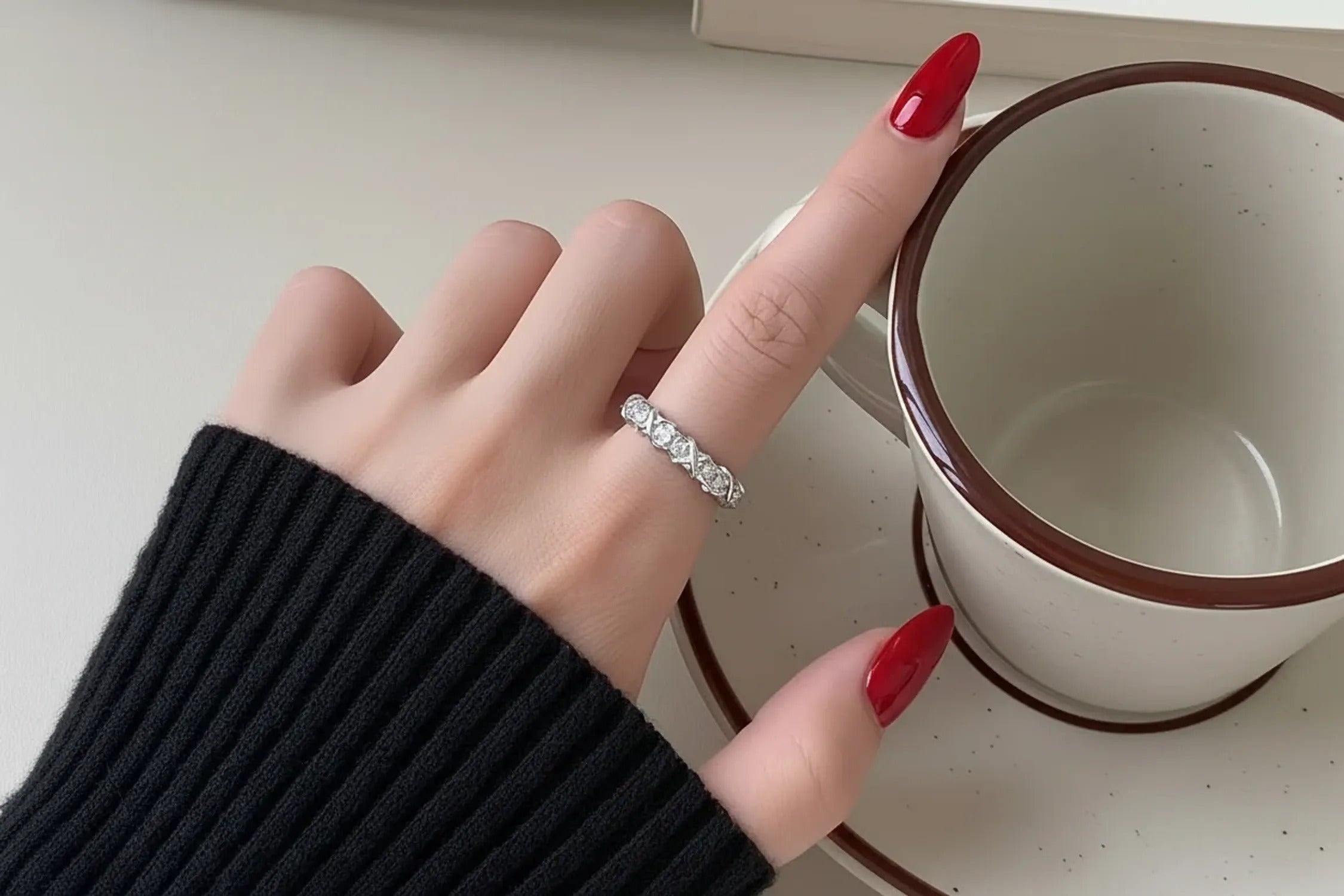 Super Shiny Zircon Adjustable Open Ring