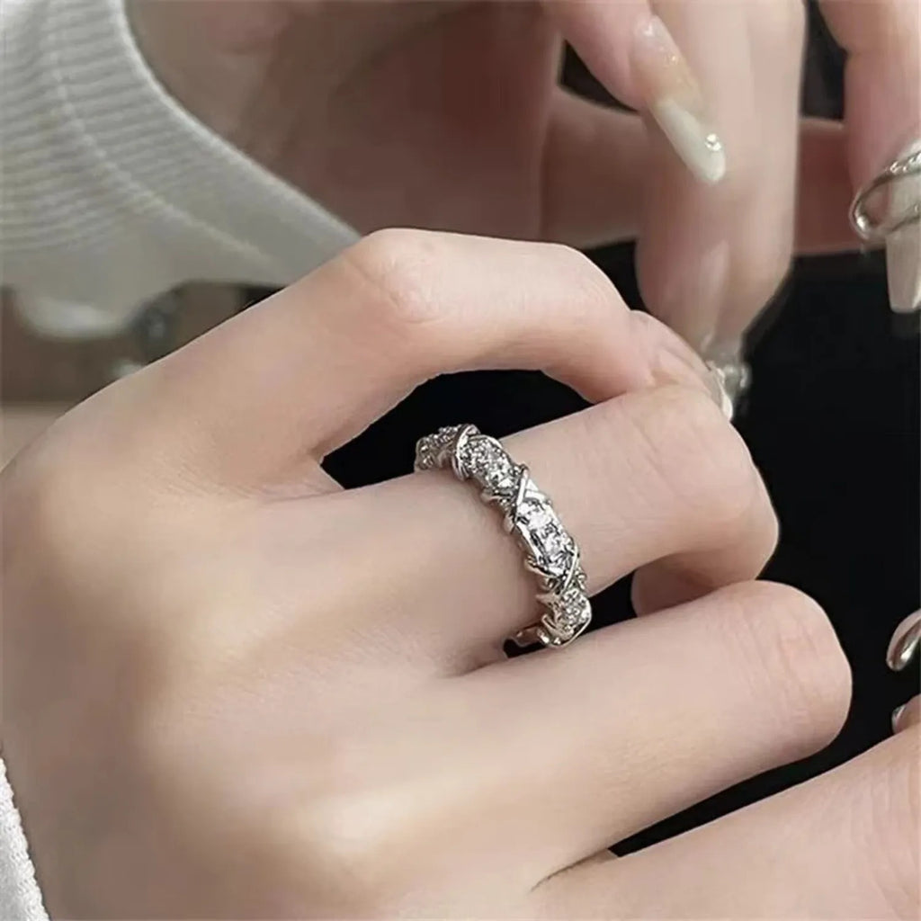 Super Shiny Zircon Adjustable Open Ring