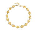 Textured Hollow Stainless Steel Gold Chain Necklace for Women