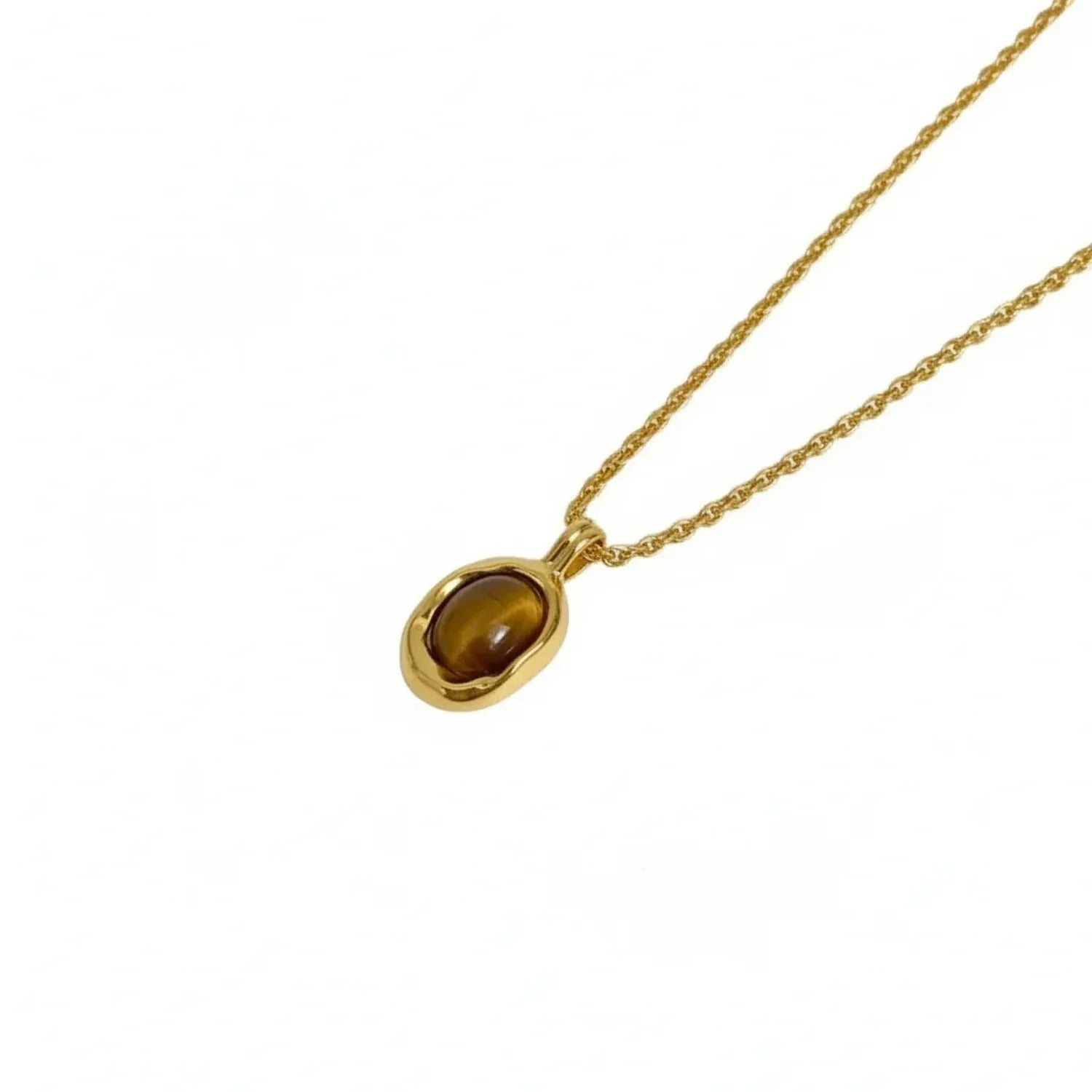 Tiger Eye Melanin Beaded Layered Clavicle Necklace