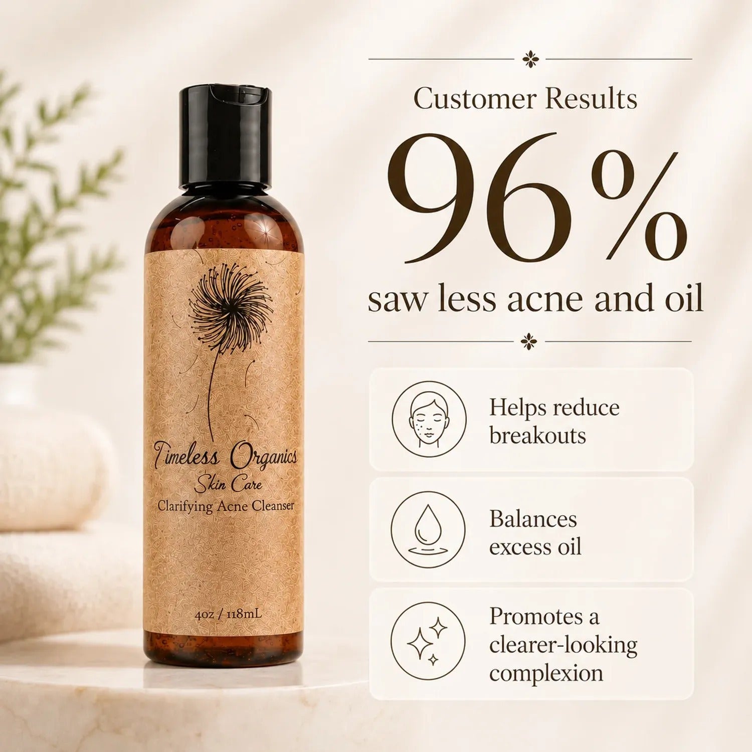 Timeless Organics Skin Care — Clarifying Acne Cleanser