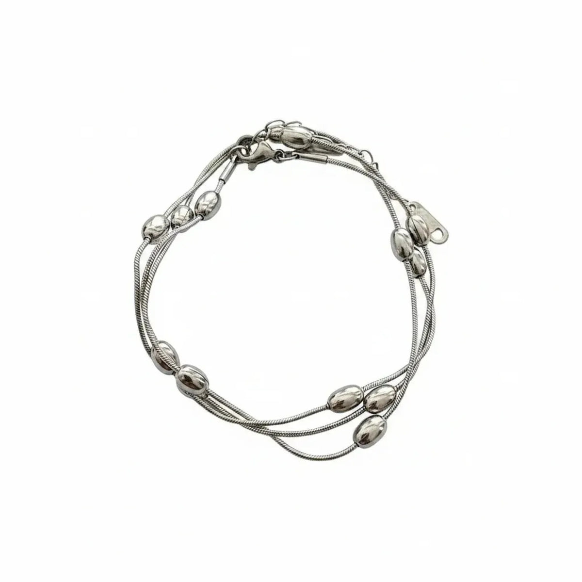 Titanium Steel Long Necklace & Bracelet Set, Tarnish-Free Jewelry
