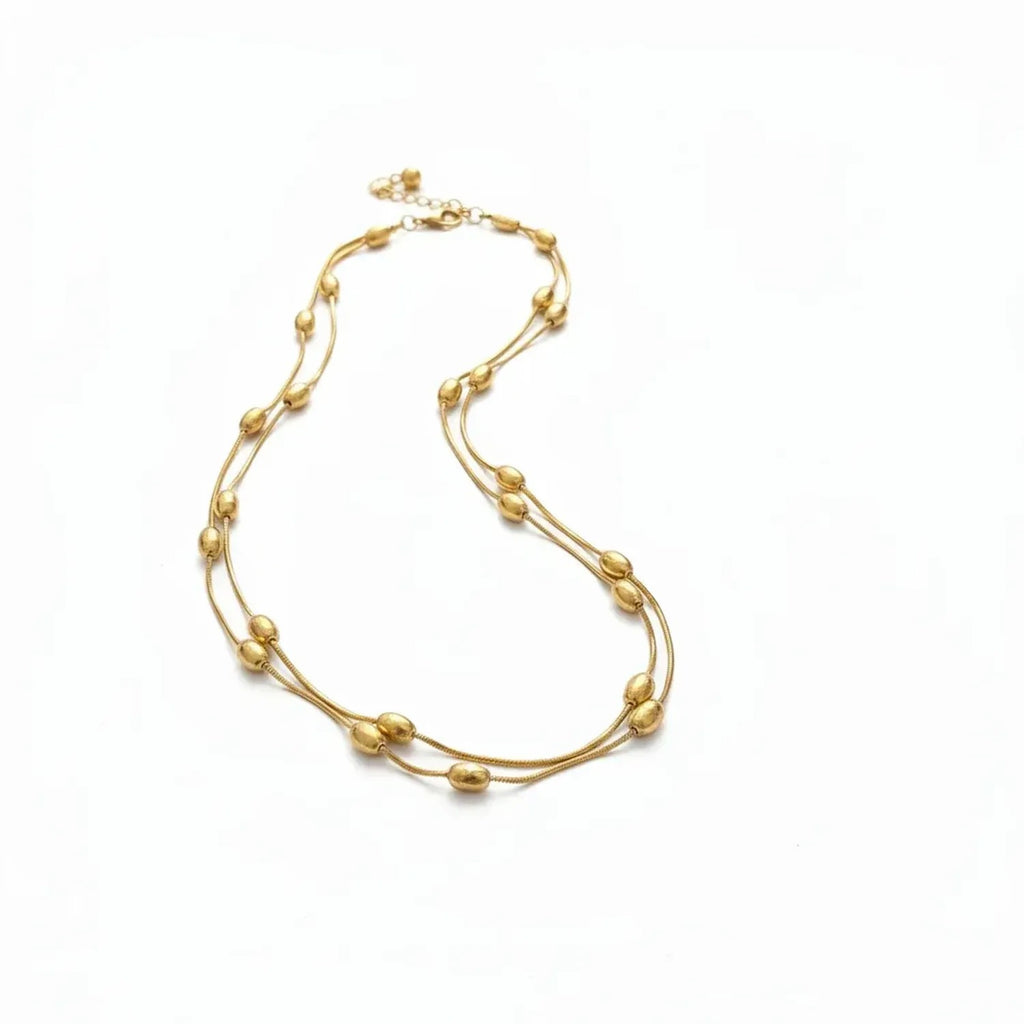 Titanium Steel Long Necklace & Bracelet Set, Tarnish-Free Jewelry