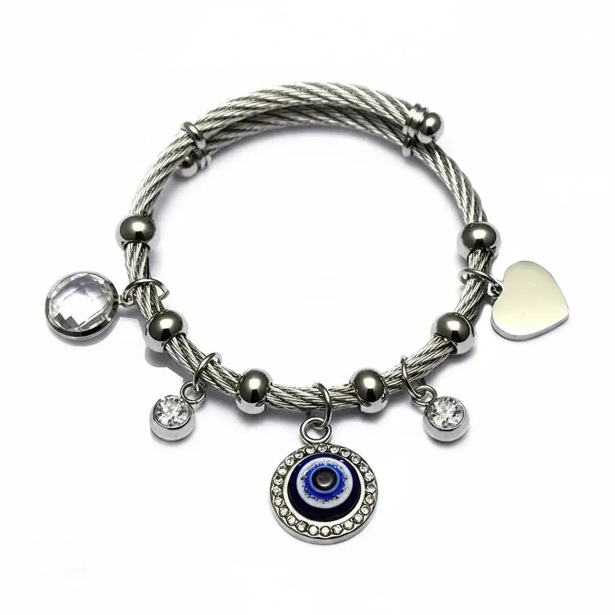 Turkish Evil Eye Bracelet & Bangle in Titanium Steel - Gold Bracelets for Women