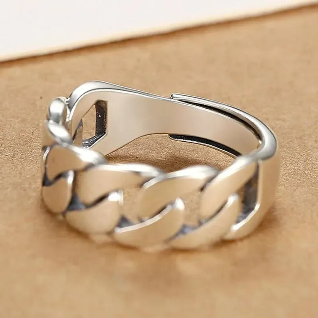 Twisted Chain Style Minimalist Adjustable Open Ring