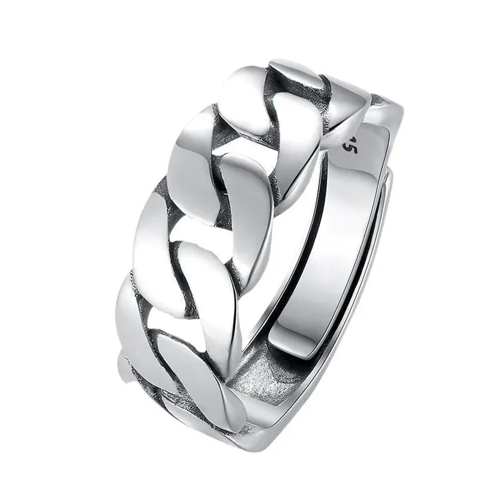 Twisted Chain Style Minimalist Adjustable Open Ring