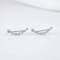 Ultra-Bright Curved Sterling Silver Stud Earrings