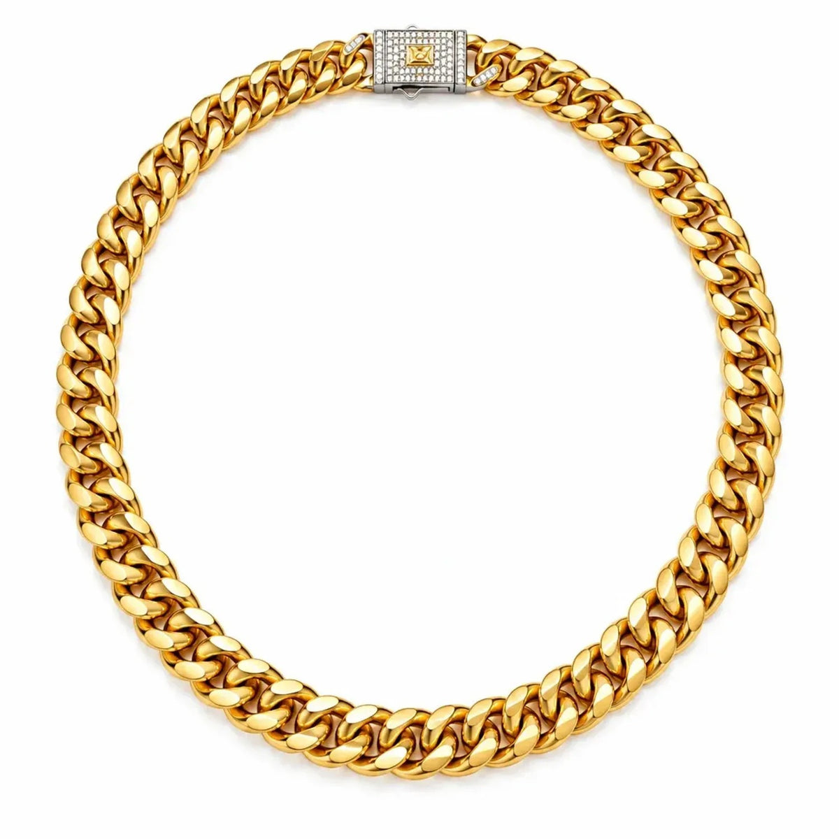 Unisex Cuban Link Gold Jewelry Set - Electroplated Gold Necklace, Silver Necklace & Bracelet