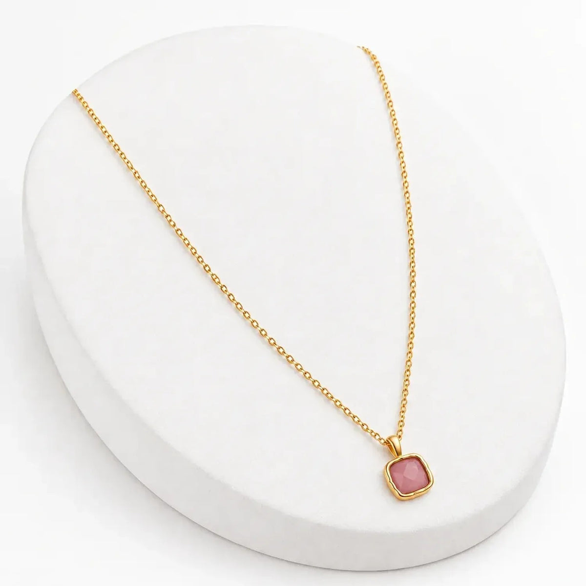 Vintage Natural Tourmaline Beaded Clavicle Necklace - Electroplated Gold Chain Gold Necklace Women