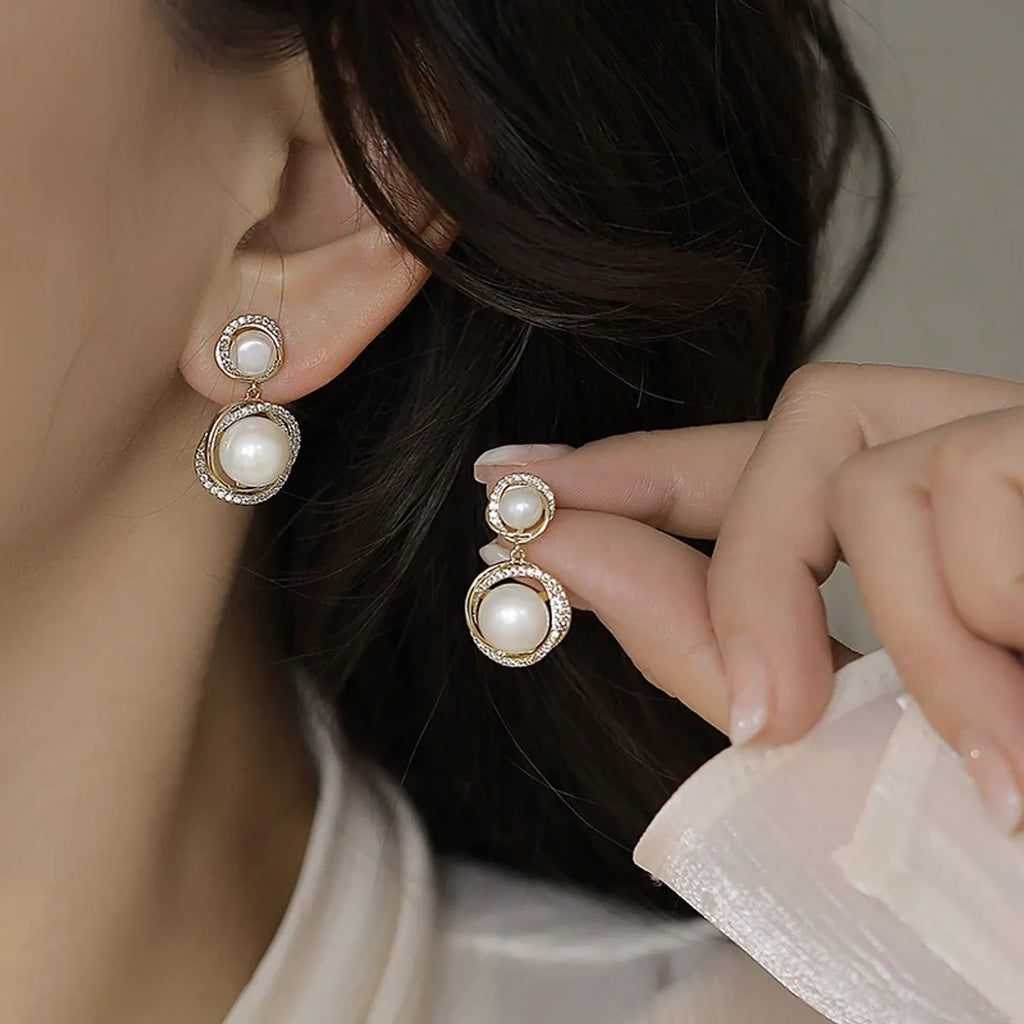 Vintage Wrapped Pearl Stud & Drop Earrings