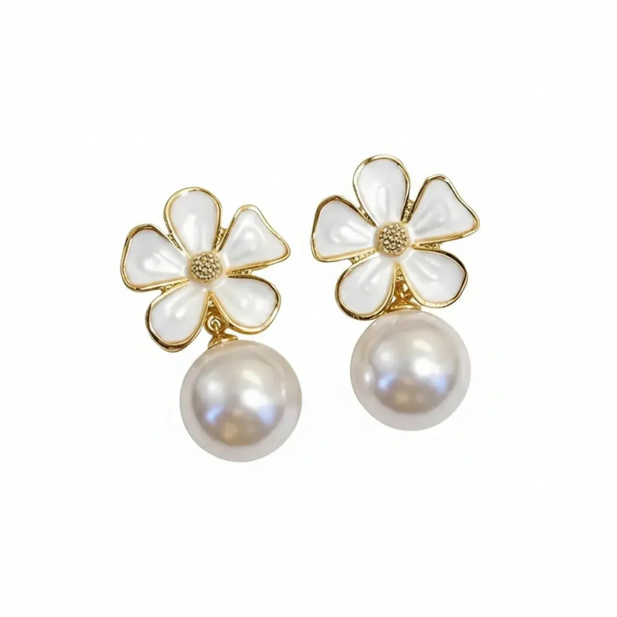 Vintage Wrapped Pearl Stud & Drop Earrings for Women, Plated Alloy & Titanium Pin