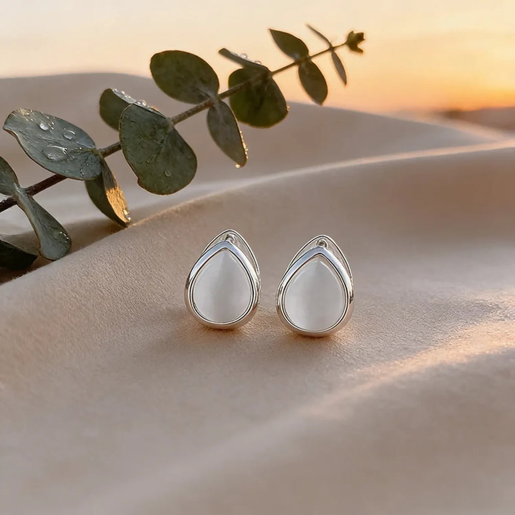 Water-Drop Cat-Eye Double-Sided Ear Clips