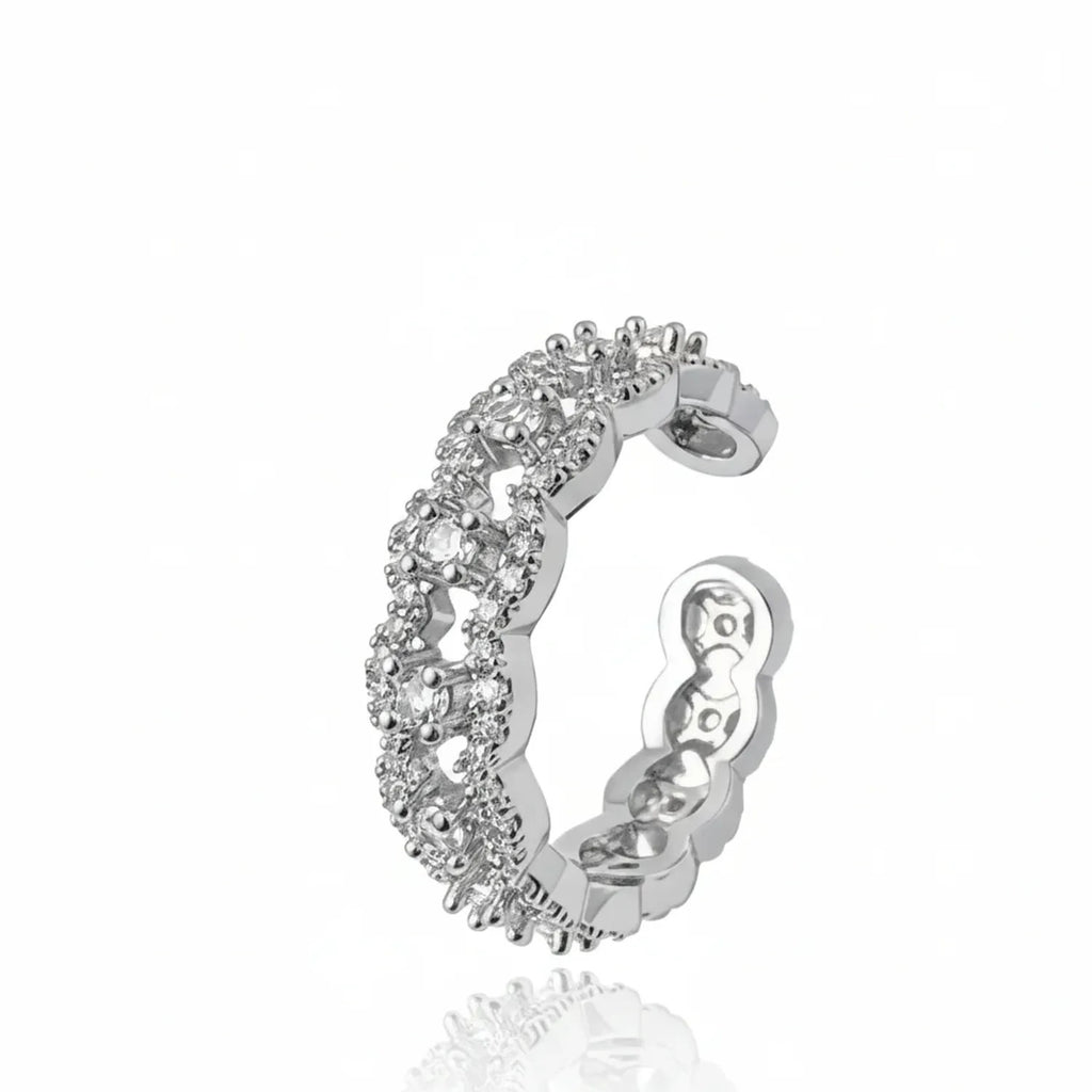White Lace Full Diamond Hollowed Zircon Ring — Unisex