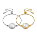 White Shell Crescent Moon Pendant Bracelet for Women, Tarnish-Free Titanium Steel Chain (24cm)