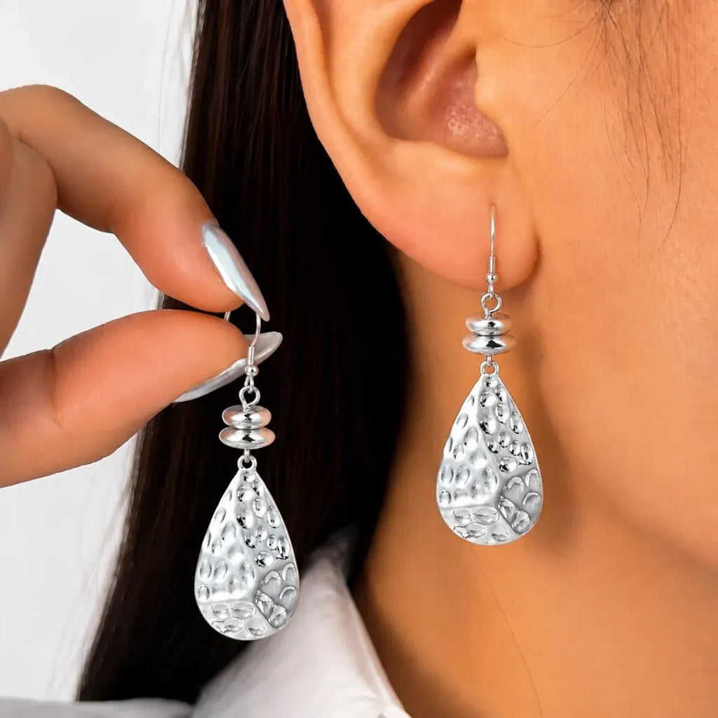 Womens Fashion Vintage Waterdrop Distressed Earrings