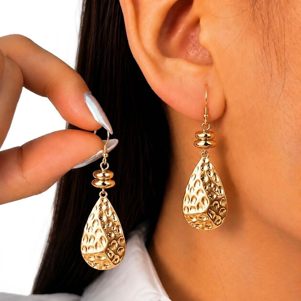 Womens Fashion Vintage Waterdrop Distressed Earrings