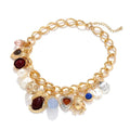 Womens Heart-Shaped Insect Pearl Pendant Necklace