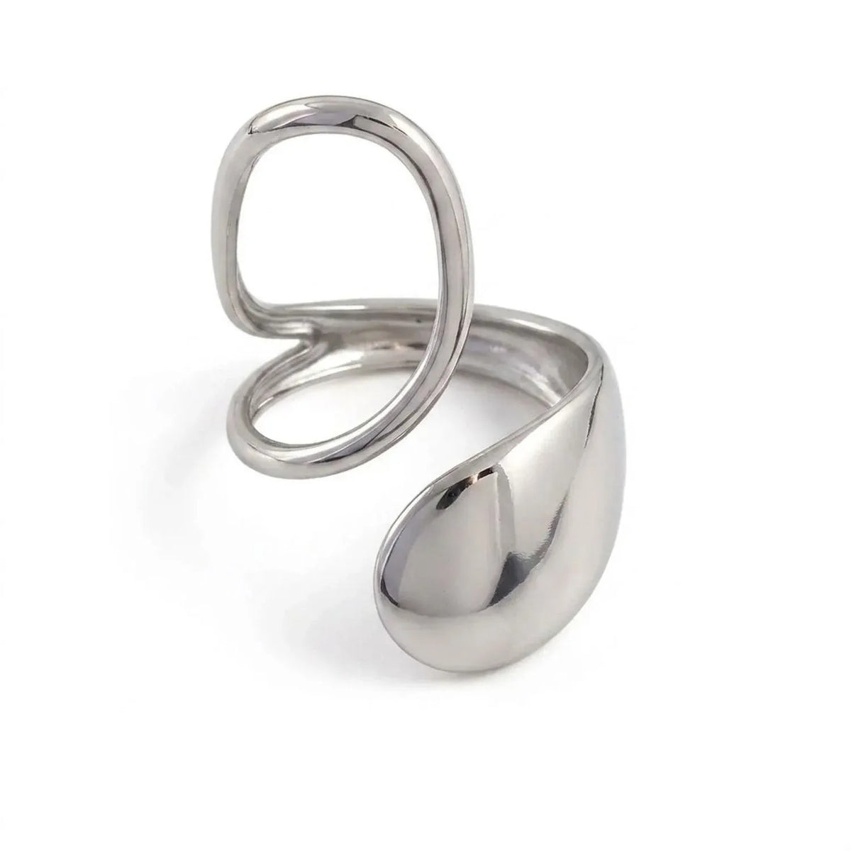 Women's Linear Spiral Ring Adjustable Stainless Steel Band