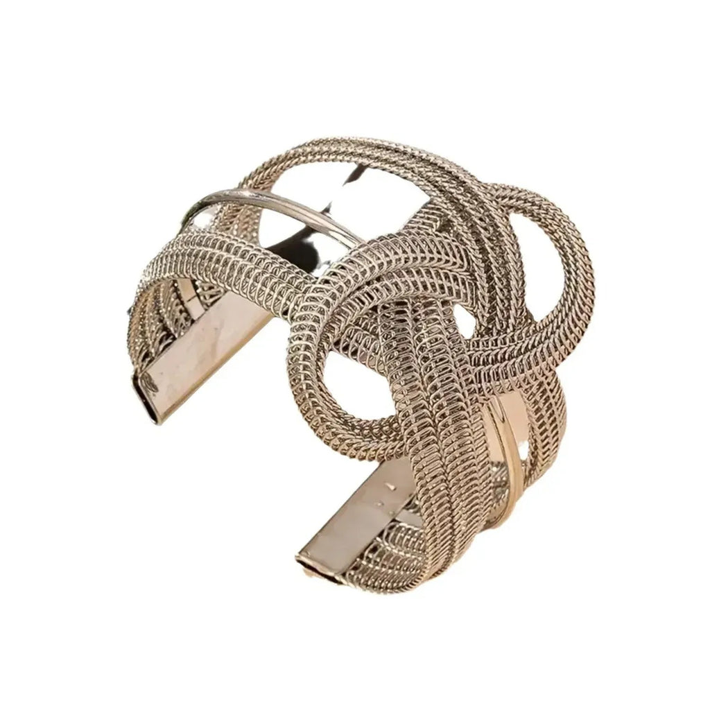 Womens PersonalizedFashionable Mesh Bracelet With Multi-layered Wire Wrapping