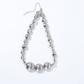 Women's Silver Large Bead Statement Collar Necklace Electroplated Alloy Jewelry