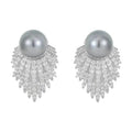 Xiaocheng Grey Leaf Petal Earrings