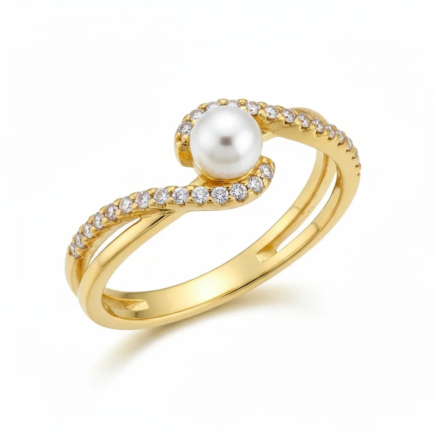 Xurri Cross-Design Pearl Open Index Finger Ring