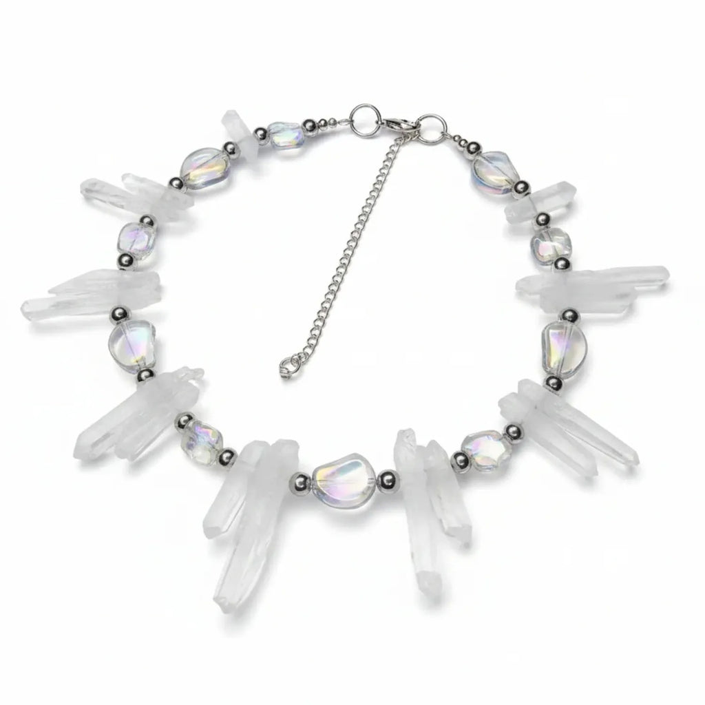Y2K Icicle Natural Stone Crystal Necklace