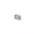 YIWEI STUDIO — Silver Zircon Wrap Ring — Adjustable Electroplated Copper Ring for Women