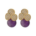 Youhan Pave Flower Crystal Stud Earrings