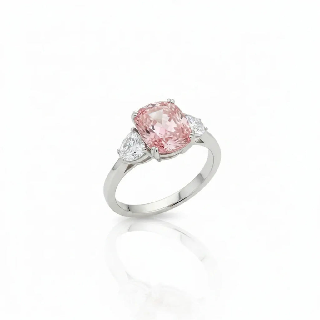 Zhenxin Radiant Cut Pink Zirconia Statement Ring