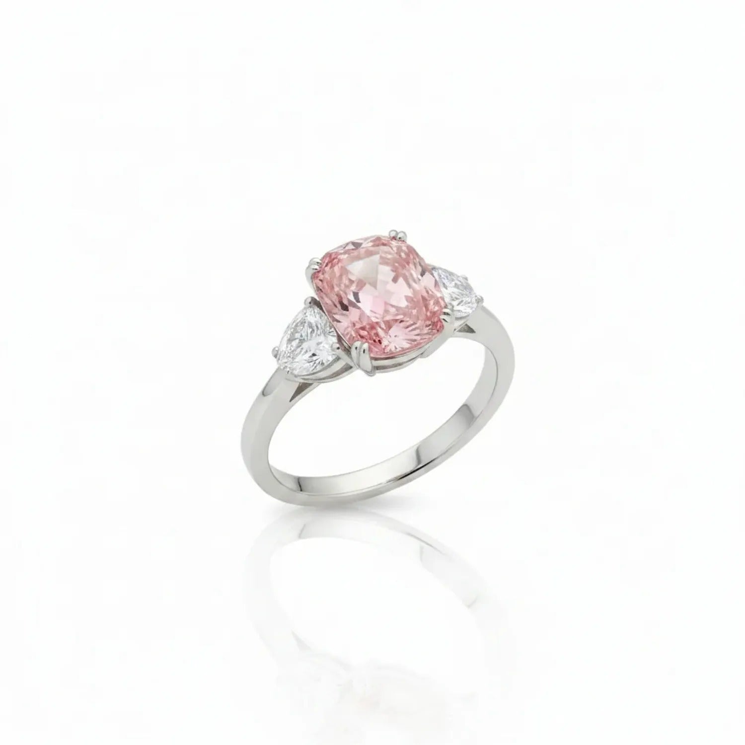 Zhenxin Radiant Cut Pink Zirconia Statement Ring