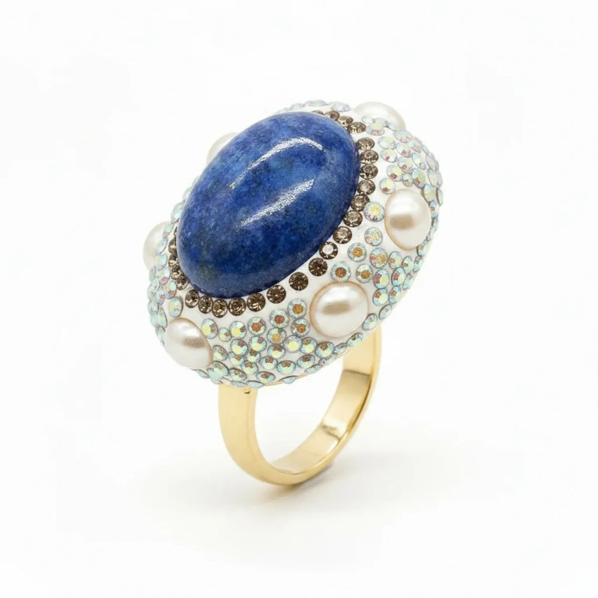 Zhongxing Baroque Pearl & Rose Quartz Vintage Ring