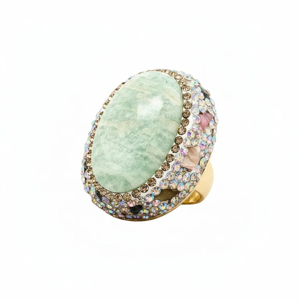 Zhongxing Baroque Pearl & Rose Quartz Vintage Ring