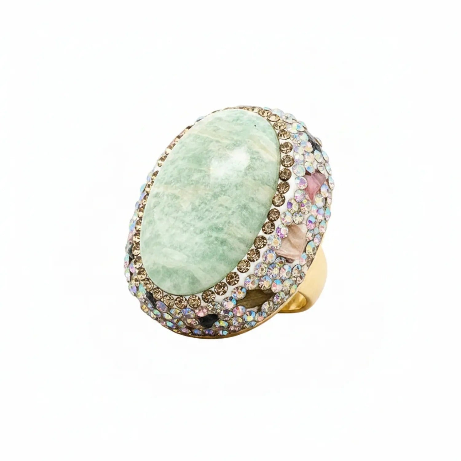 Zhongxing Baroque Pearl & Rose Quartz Vintage Ring