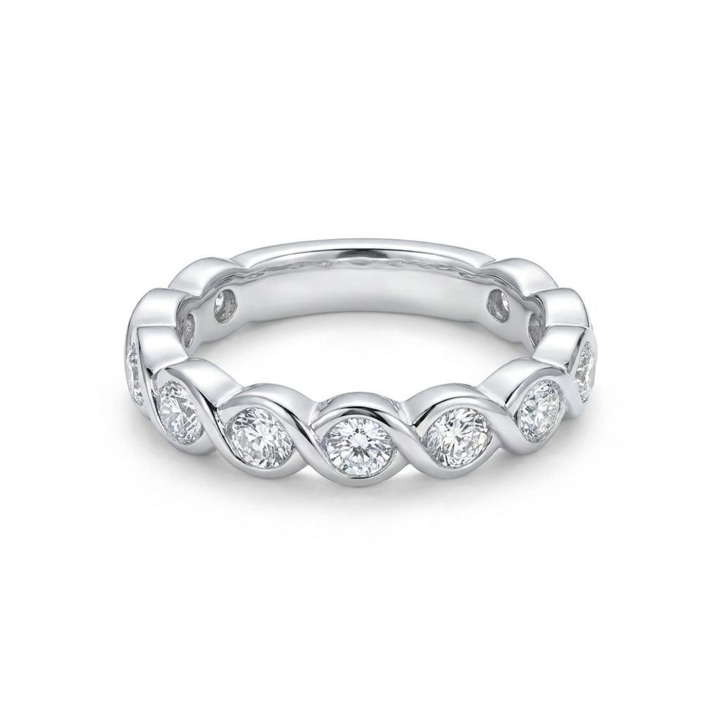 Zircon Adjustable Open Ring for Women, Electroplated Alloy Band